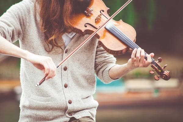 Person playing a violin