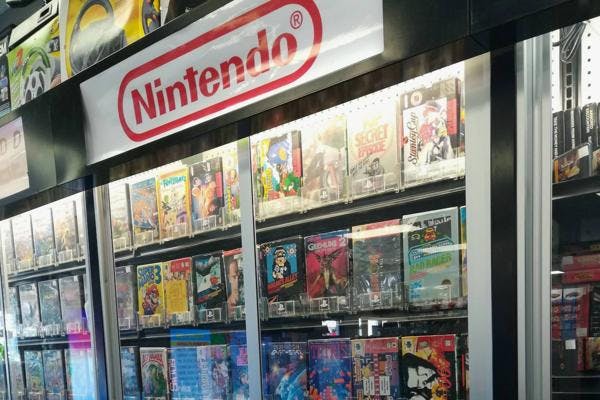 Video game section at pawn shop